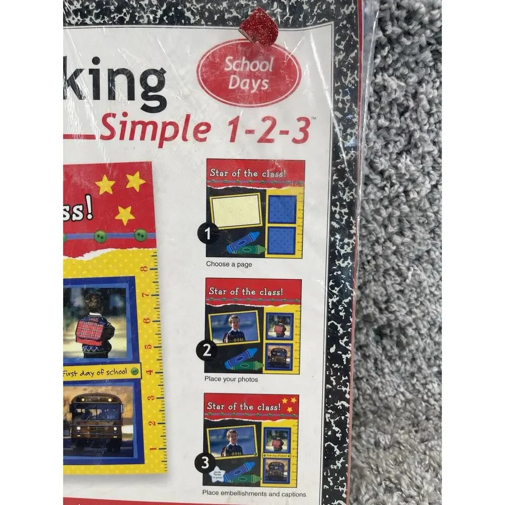 Paper Boutique Scrapbooking Simple 1 2 3 School Days Theme Scrapbooking Kit